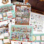 sticker maison repositionnable feuilles stickers illustrations détaillées miniature ambiance chaleureuse animaux meubles plantes objets