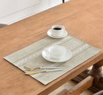 serviettes table moderne rustique beige clair rayures blanches motifs géométriques respectueux environnement setSize30x50cm setSizeCoffee