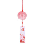 cloche vent transparente traditionnelle japonaise rose vert jaune bleu clair motifs floraux