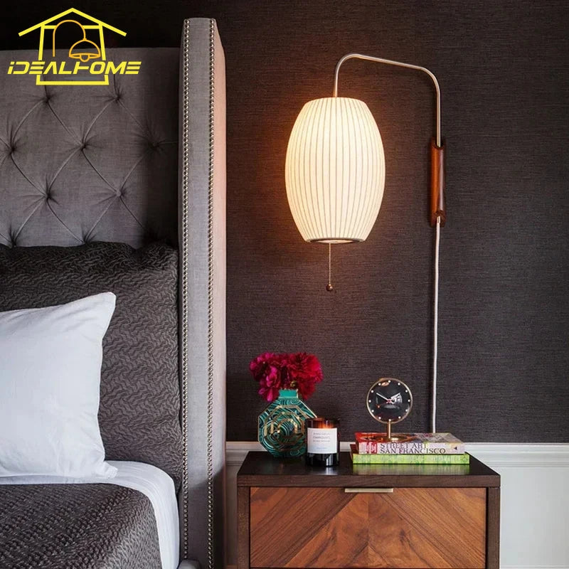 lampe murale led blanc bois moderne rayures horizontales plaque fixation cordon interrupteur