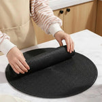 placemats ronds tissés noir bleu marine moderne résistants taches antidérapants lavables été table dîner