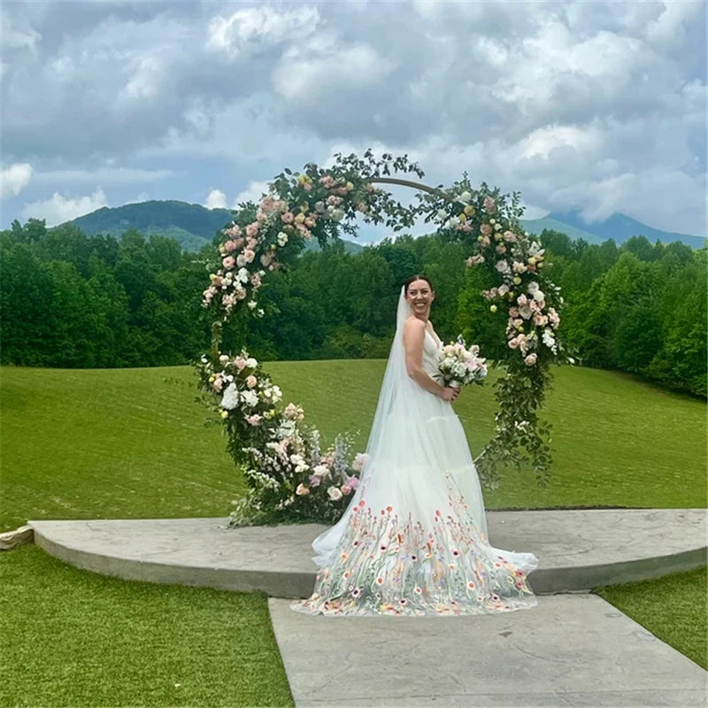 voile mariée blanc brodé fleurs classique romantique translucide ivory tulle cape comb