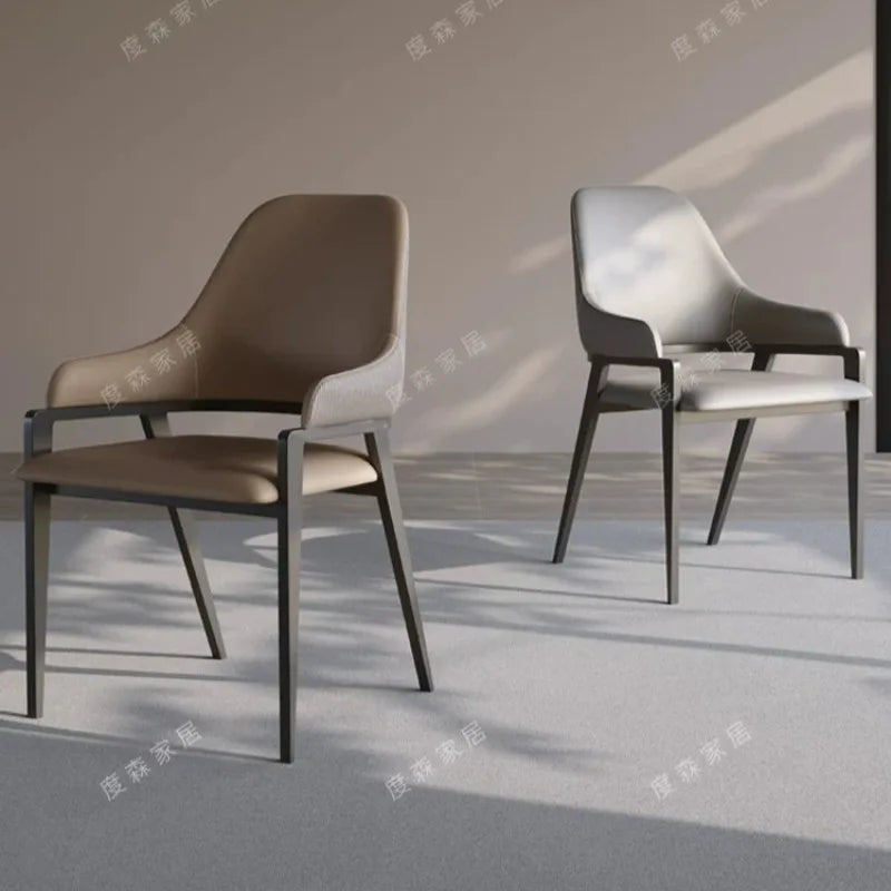 chaise moderne bois métal couleur beige gris confortable adulte salon salle manger minimaliste