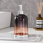 distributeur savon liquide transparent texturé moderne élégant noir bleu rose jaune pompe base dorée
