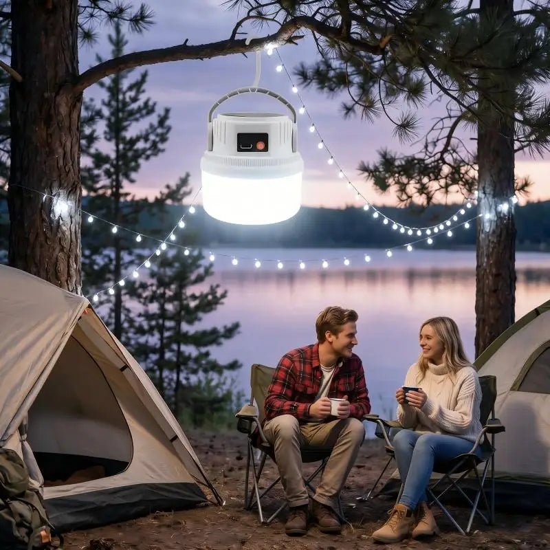 lampe solaire camping led rechargeable type étanche modes ambiance extérieure moderne.functional