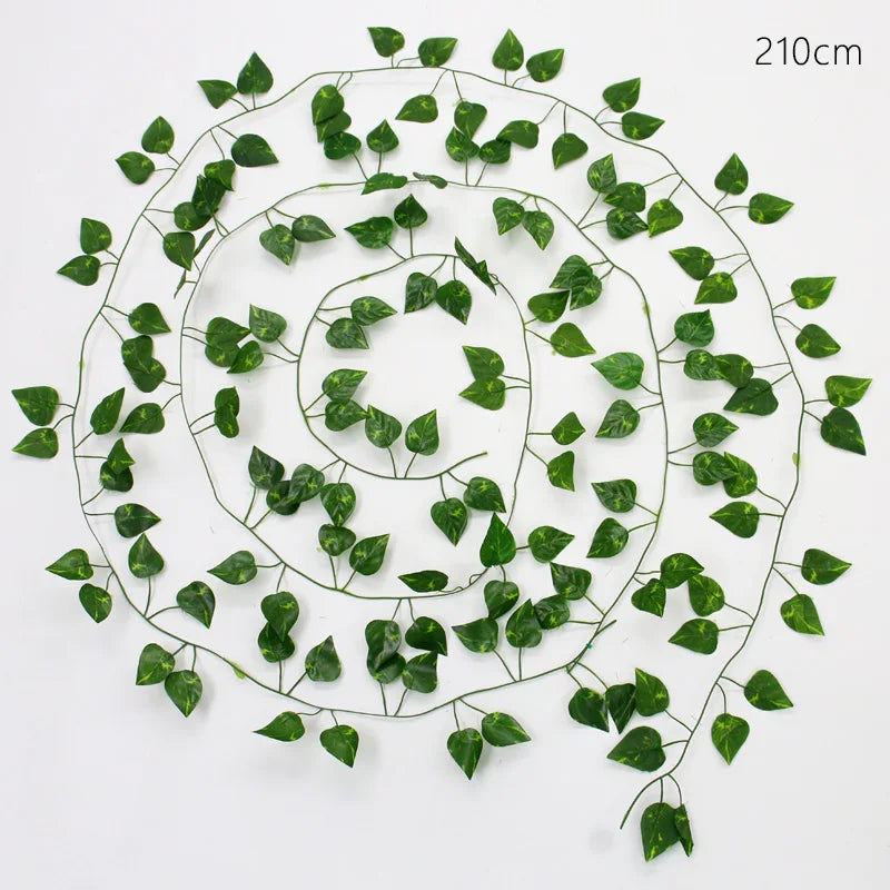 guirlande artificielle feuilles vertes naturelle extérieur accrochée 210cm 240cm décoration mariage fêtes anniversaire événements