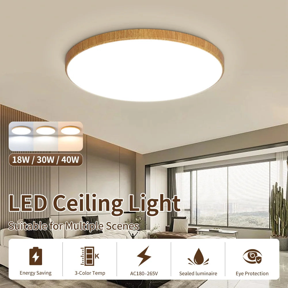 lampe led moderne bois blanc fixée plaque montage câbles