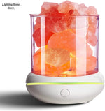 lampe sel himalaya rose moderne veilleuse usb minimaliste atmosphère naturelle granulaire