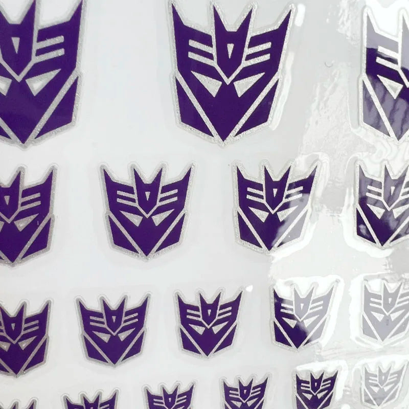 stickers transformation transformers autobot decepticon deco geek feuilles rouges violet adhésifs bricolage personnalisable
