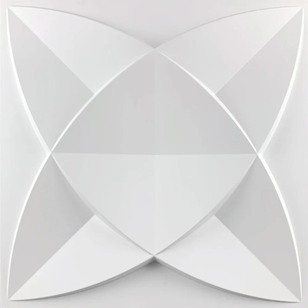 panneau mural moderne blanc triangles géométriques adhésif décoration intérieure relief PVC