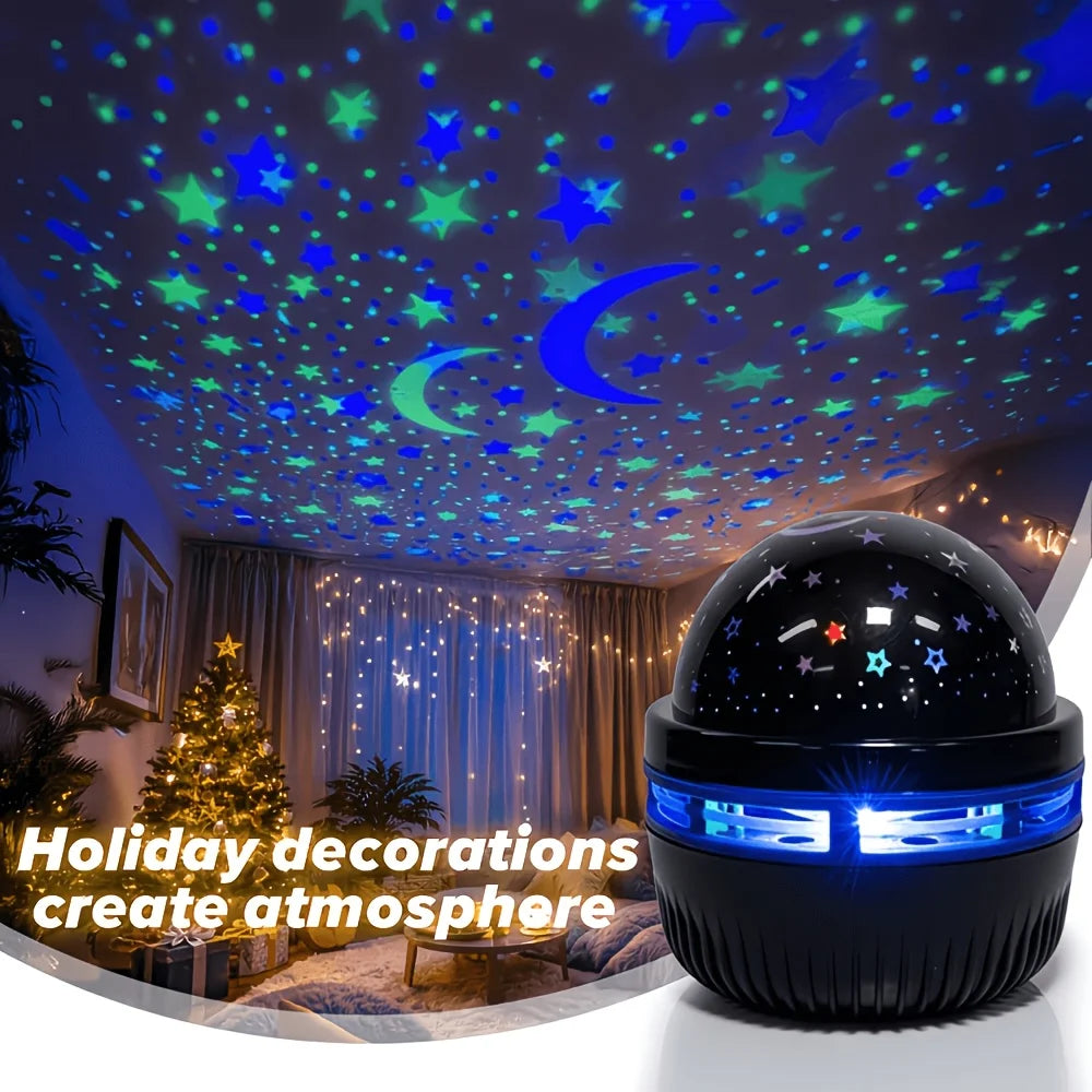 projecteur étoiles lune led usb decoration maison moderne noir étoiles