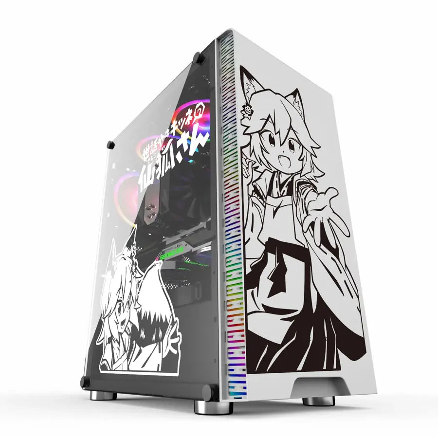 autocollants decoratifs anime blanc noir boitier pc films metallises opacite moderne stylise