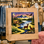 tableaux papier découpé paysages naturels animaux maison cerfs oiseau montagnes arbres opaque coloriage