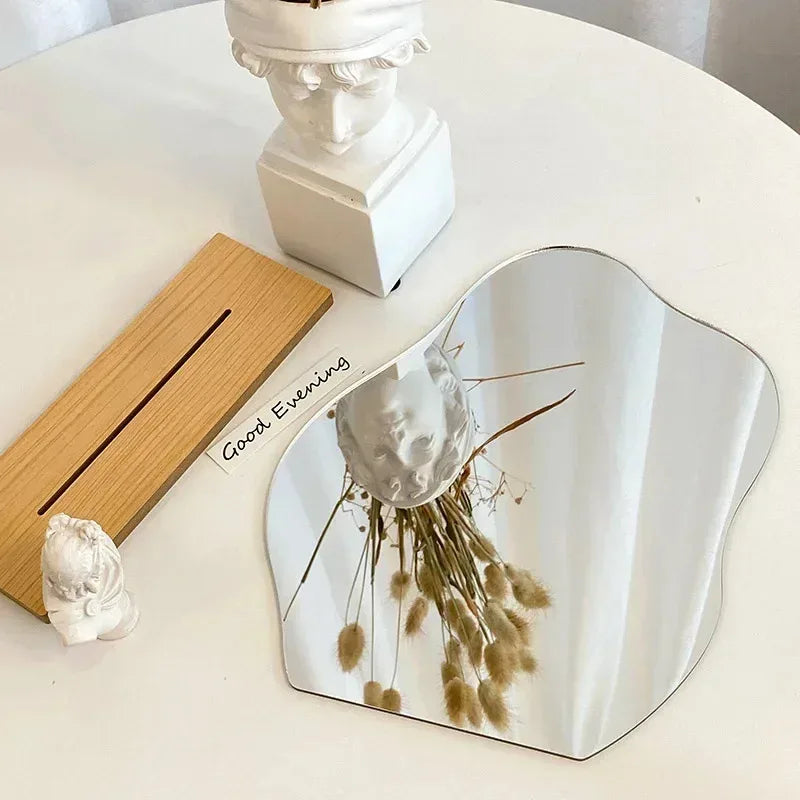 miroir transparent moderne support bois miroir maquillage chambre vanity deco beauté erotique