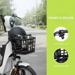 panier vélo électrique noir grille clips moderne utilitaire rangement