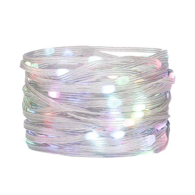 guirlande lumineuse led rgb adressable usb decoration noel mariage jardin fil transparent vert noir
