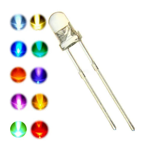 diodes led blanc rouge vert bleu orange jaune uv violet pink ice blue lentilles