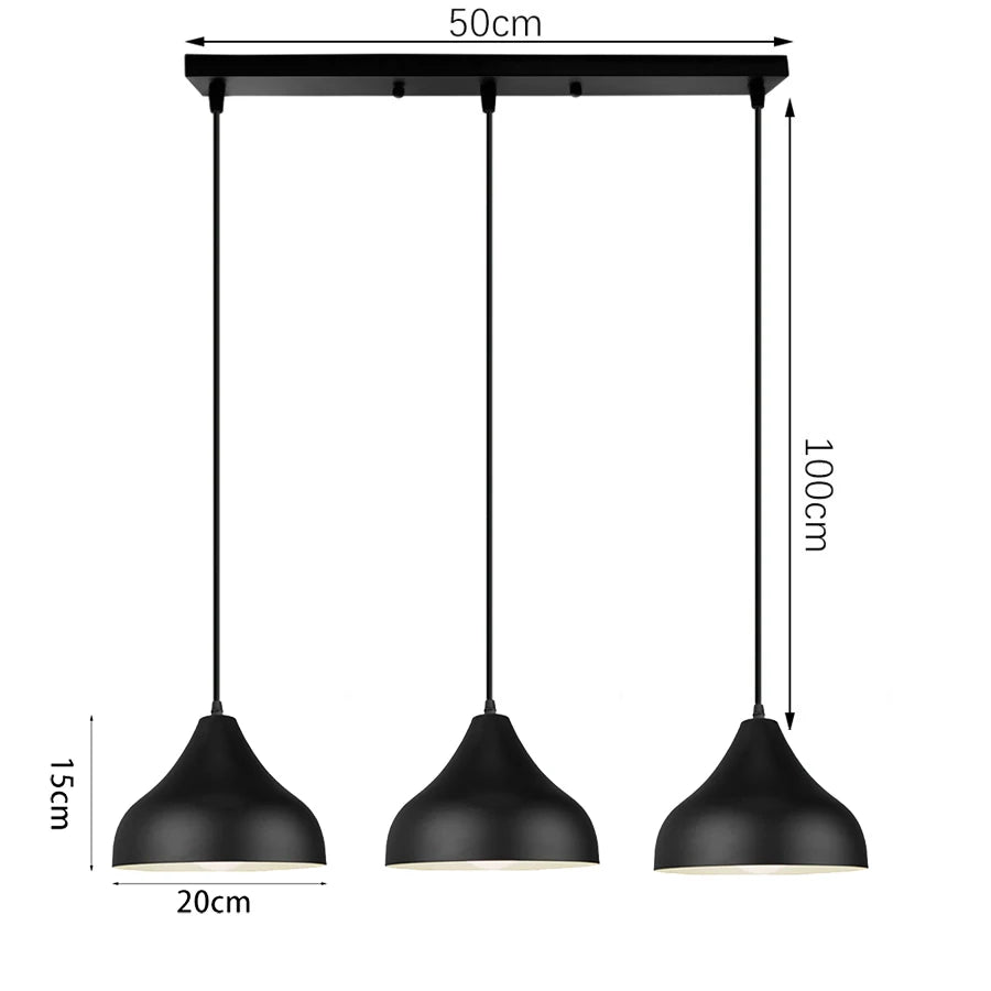 luminaire suspendu conique aluminium blanc noir moderne opaques salon chambre restaurant