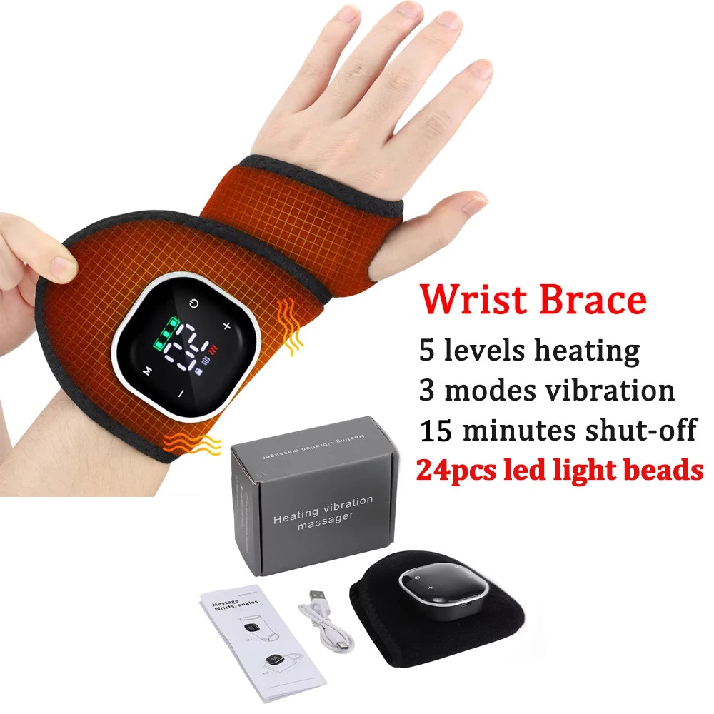 bracelet chauffant massage vibration relaxation affichage numerique controle usb moderne gris orange