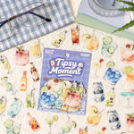 autocollants boissons aquarelle fruits bouteilles verres opaques illustratifs scrapbooking artisanat collage journaling
