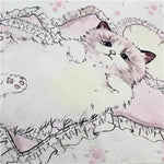 tapis dessin animé mignon chats coeurs rose polyester salon chambre décoration