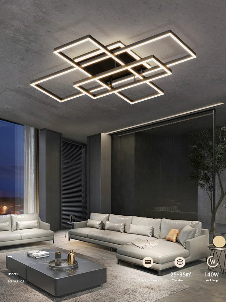 luminaire suspendu moderne blanc noir géométrique effet béton ampoules led dimmable