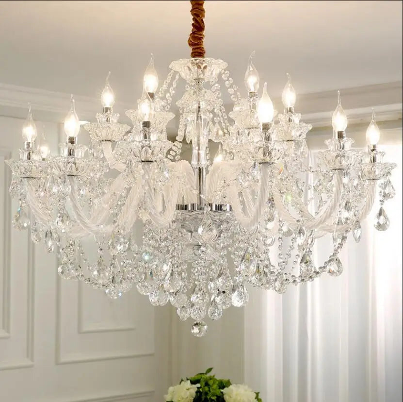 lustre cristal transparent classique suspension ornements décoratifs haute luminosité semi encastrée