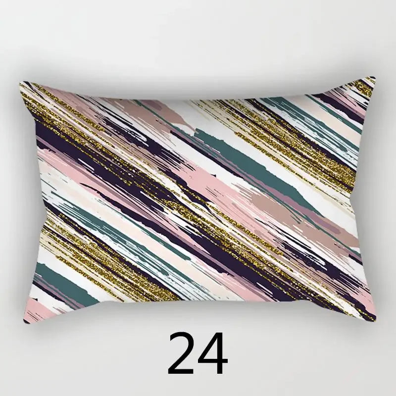 taie d'oreiller rectangulaire 30x50cm housse coussin décoration moderne motif abstrait coton polyester