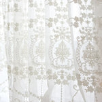 rideau blanc floral brodé polyester moderne élégant transparent maison