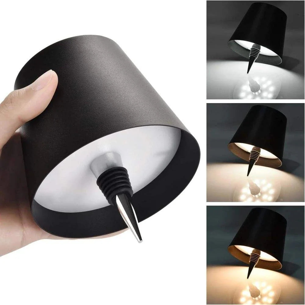 lampe table led rechargeable noir moderne switch tactile tringle fixeDecorationBureauVACANCES