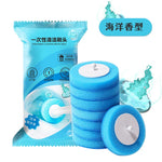 brosse wc jetable adhésive blanche bleue moderne salle bain nettoyage détartrant supplémentaire