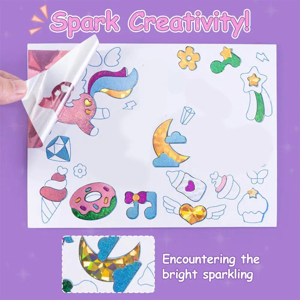 feuilles métal art enfants stickers autocollants coloriage cartes dessin motifs animaux géométriques paires yeux