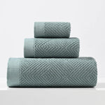 serviettes coton rayées jaune marron orange gris modernes absorbantes douces
