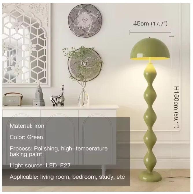 lampe sol moderne spirale verte rouge blanche grise bleue noire fer résine