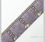 rubans décoratifs franges dentelles élégantes traditionnelles rose clair doré violet vert olive gris clair