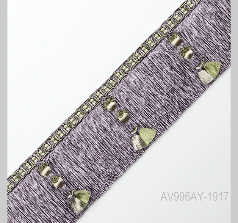 rubans décoratifs franges dentelles élégantes traditionnelles rose clair doré violet vert olive gris clair