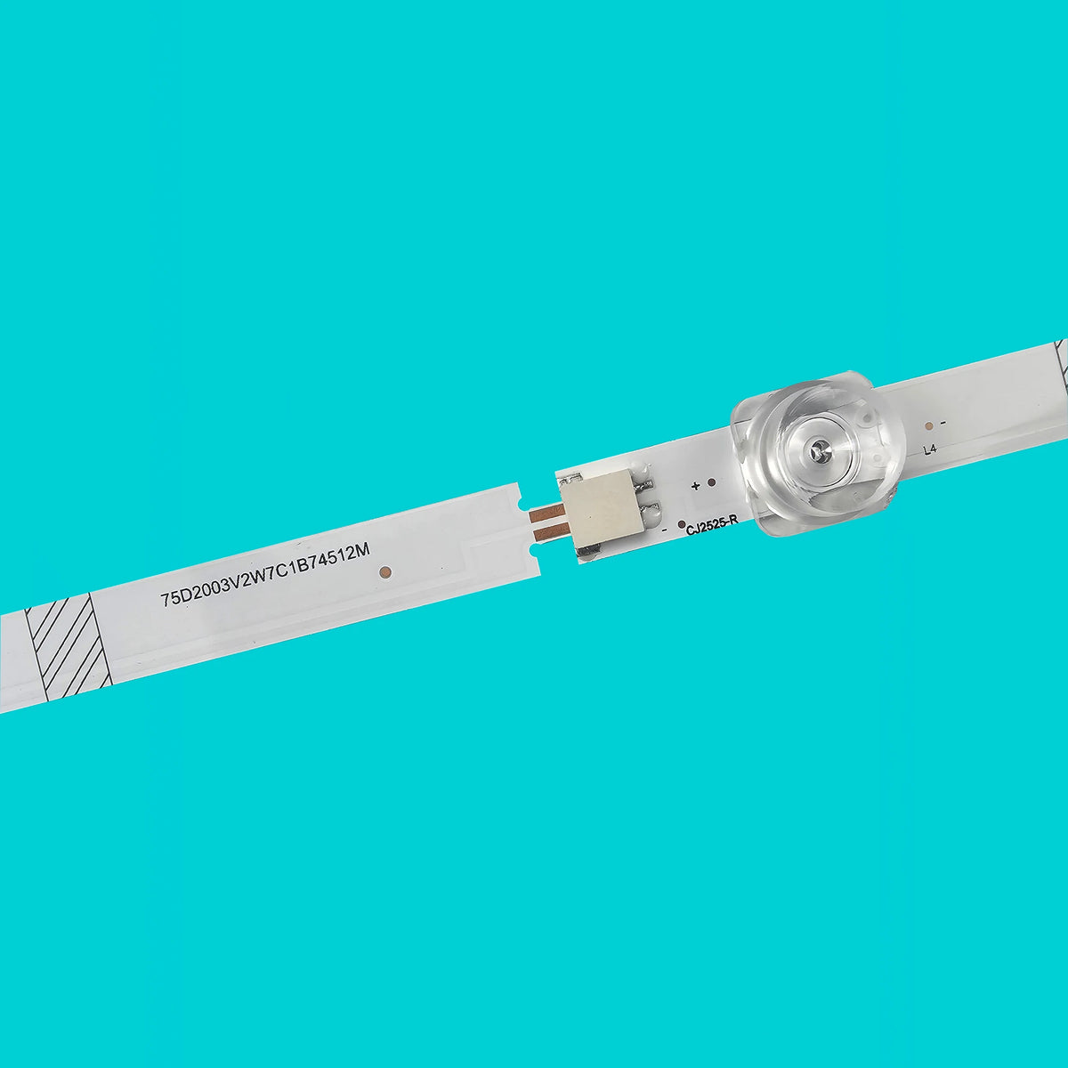 bande lumineuse led blanc rayures noires modernes connecteurs électriques fixations numéros série