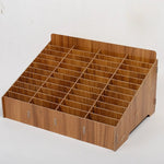 boîte rangement bois naturelle moderne grilles divisées bijoux accessoires rose marron minimaliste