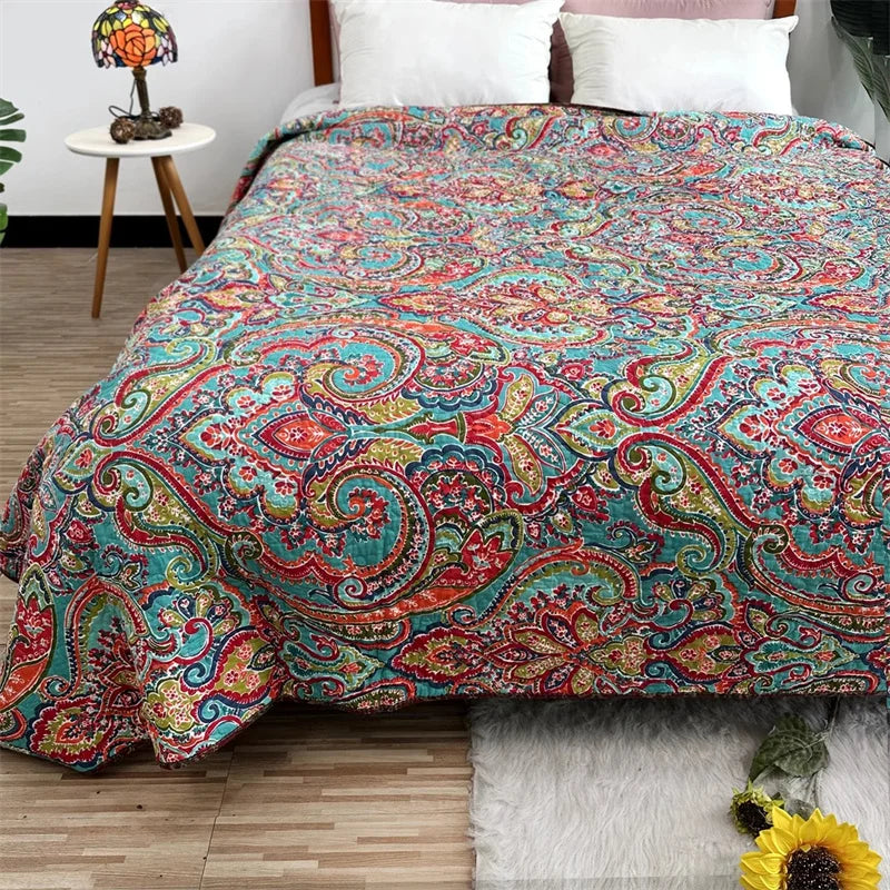 Édredon matelassé violet jacquard