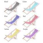 chaise longue miniature pliante rayures horizontales moderne bois rouge blanc bleu blanc jaune blanc