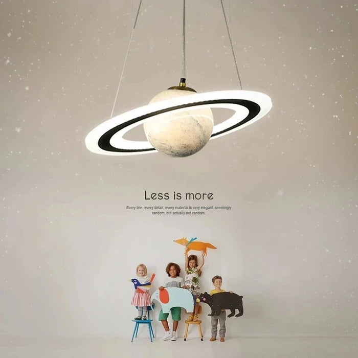 Lampe suspendue planète terre acrylique LED