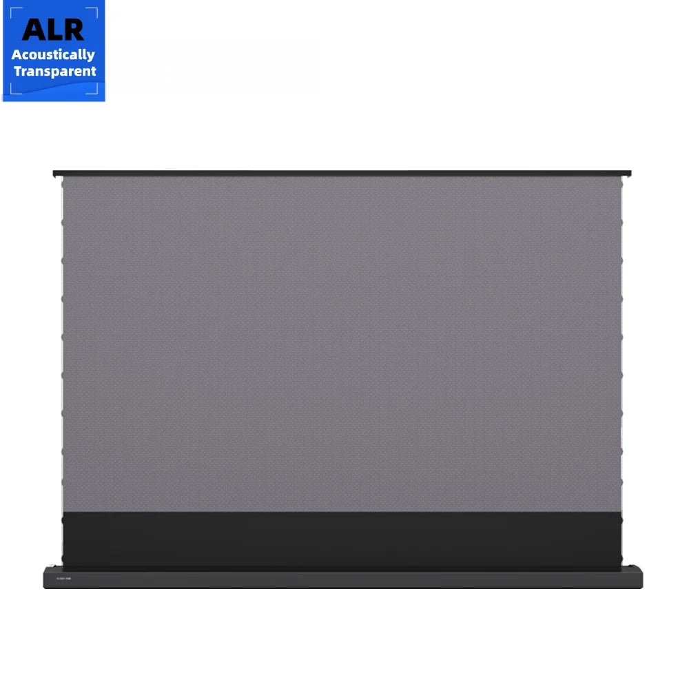 écran projection solaire ultra fin perforé gris moderne certifié 4K 16x9 blanc noir