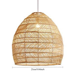 suspension moderne rotin naturel tissage géométrique chaîne métallique salon chambre restaurant