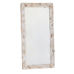 miroir decoratif moderne blanc beige cadre macramé pied maison art deco