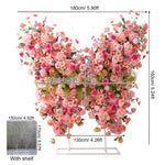 Décoration murale arche fleurs variées romantique violet rose blanc bleuclair vert extérieure
