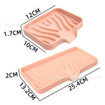 support savon silicone rayures ondulées moderne adhésif sans perçage vert gris rose blanc noir