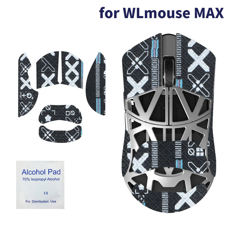 souris jeu souris antidérapante stickers adhésifs motifs géométriques pieds rechange serviette antiseptique noir rouge