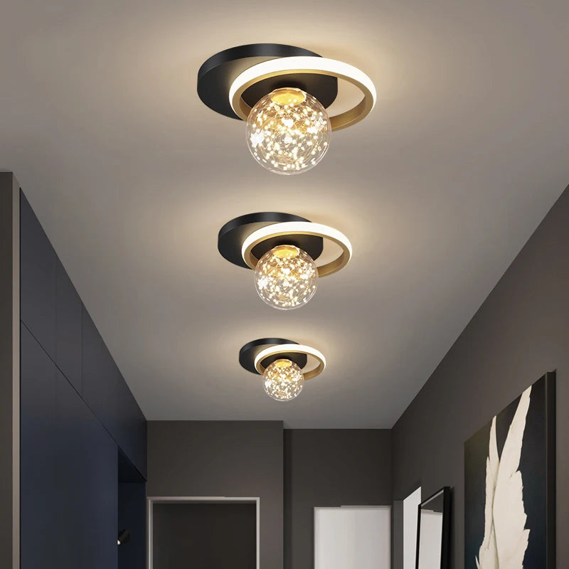 lampe moderne brillantes noir doré acrylique led montage surface toucher interrupteur