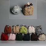 sac thé coton réutilisable bleu gris vert marron beige rouge rose noir imprimé chinois