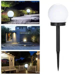 lampe solaire moderne sphérique translucide blanc noir énergétique extérieure jardin épingle détachable panneau solaire